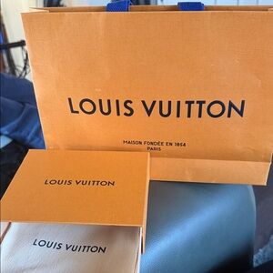 Louis Vuitton Orange and Navy Branded Gift Bag & Box Set